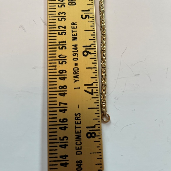 Thick Byzantine Gold Tone Chain Bracelet & Necklace Set Unisex - Picture 5 of 6